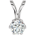 14K White 1/3 CTW Diamond Round Pendant